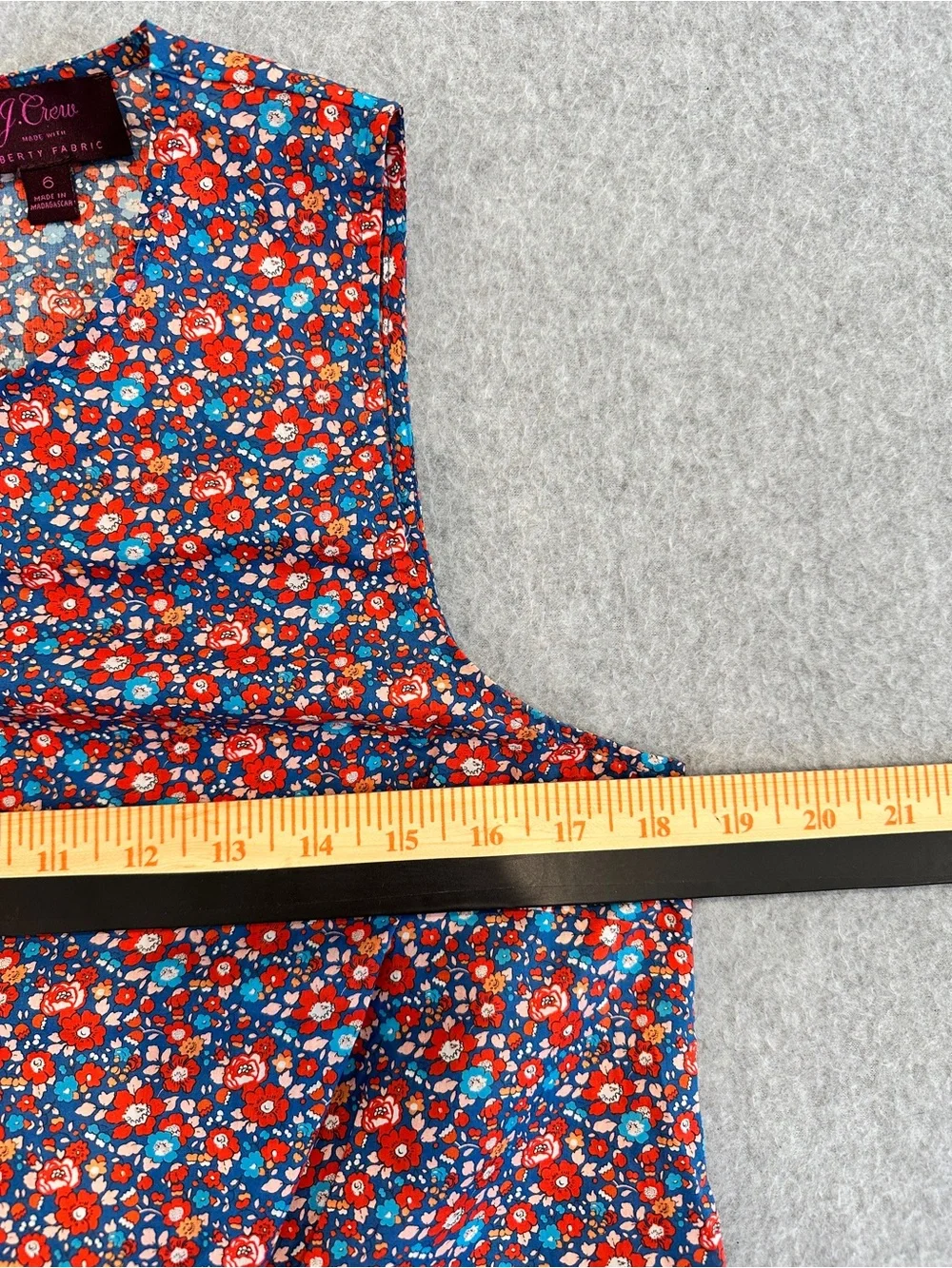 J. Crew Red Floral Sleeveless Top